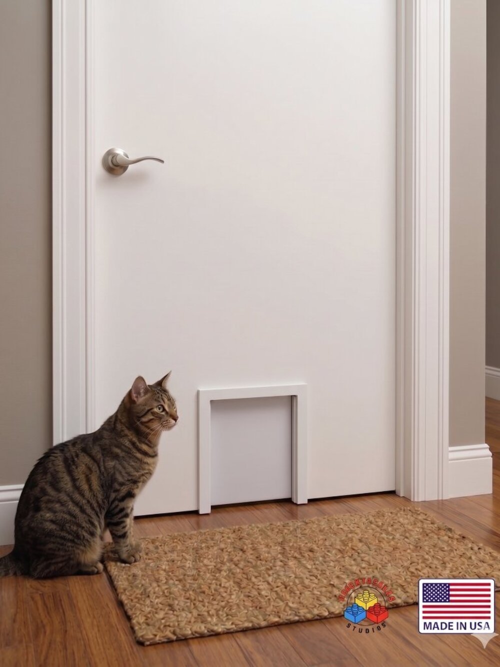 U-Shaped Pet Portal | Cat Flap | Dog Door | No-Screws | Customizable | Made USA